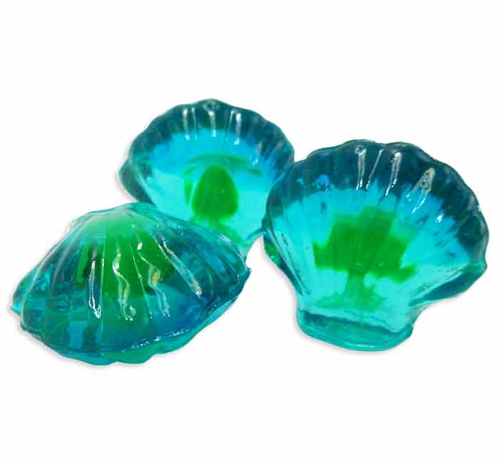 5oz - 4D GUMMY JUICE-CENTERED SEA SHELLS (BLUE RASPBERRY)