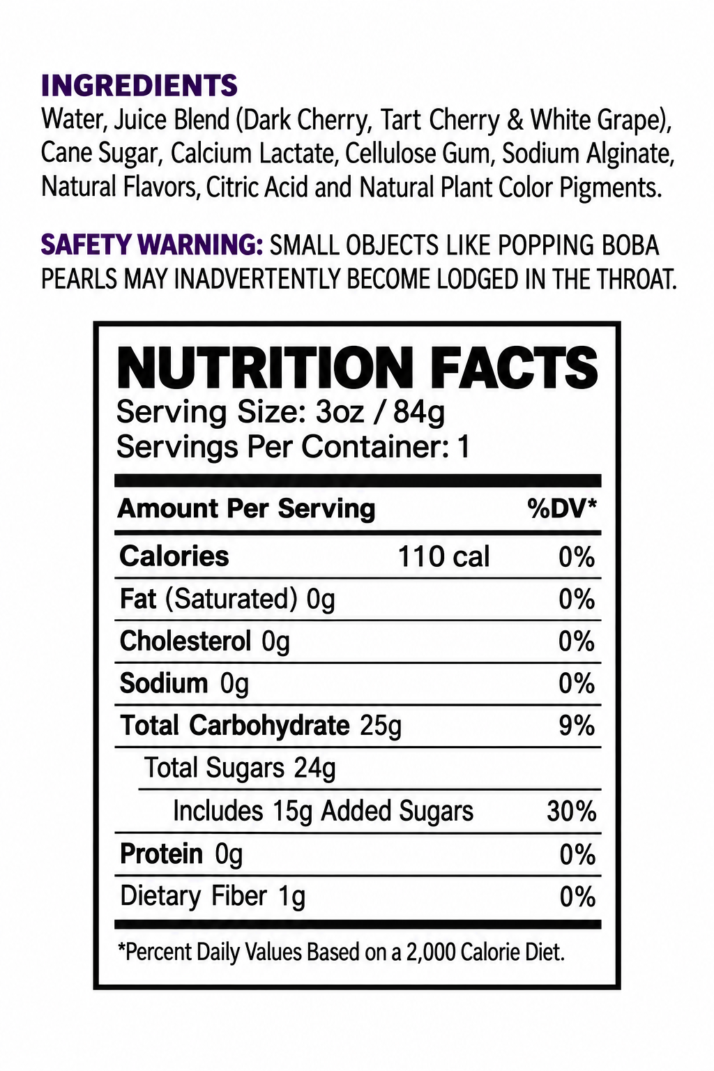 BobaVida Dark Cherry Popping Boba – 3 oz