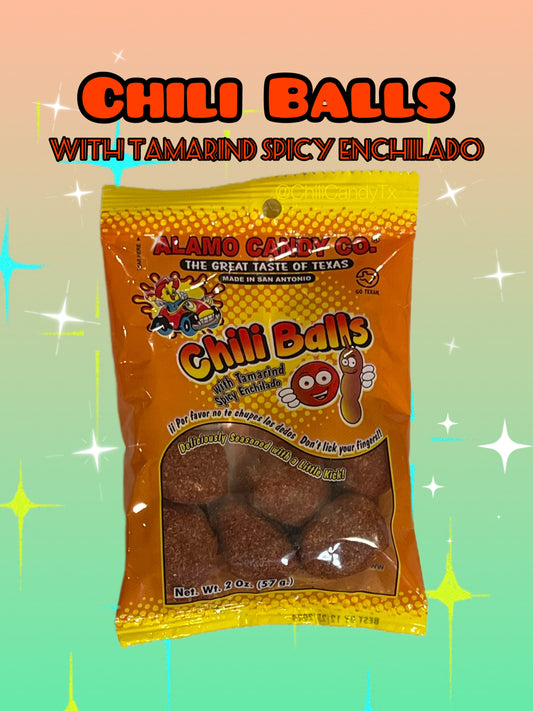 Chili Candy Balls with Tamarind Spicy Enchilado -Alamo Candy- Sweet and Spicy Snack Candy