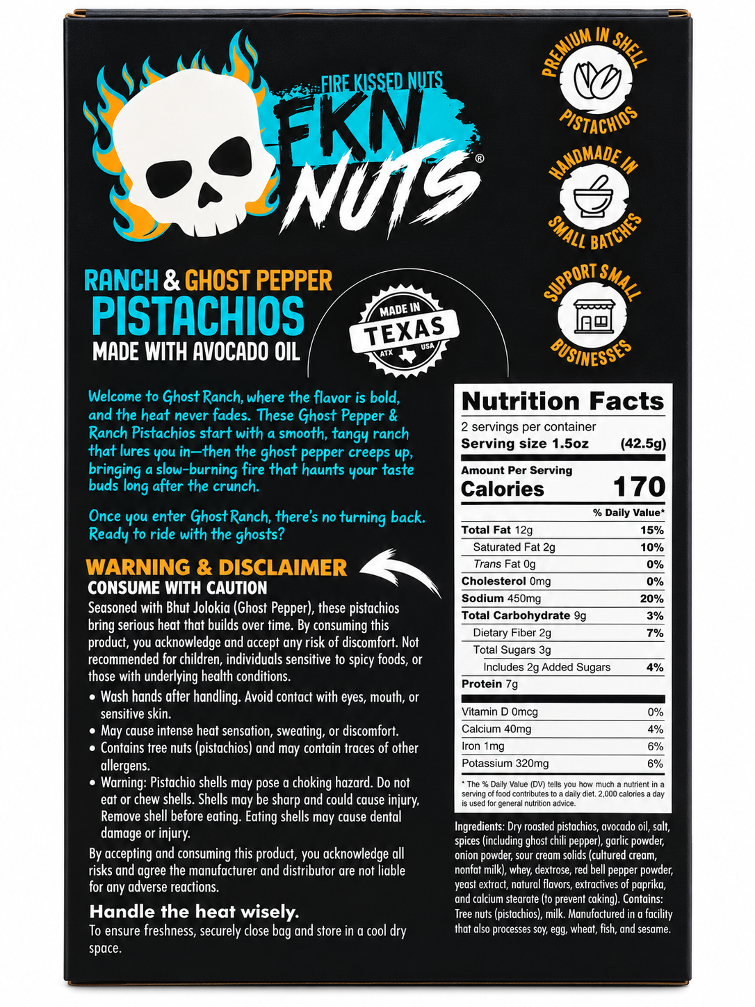 FKN Nuts Ghost Ranch – Ranch & Ghost Pepper Pistachios