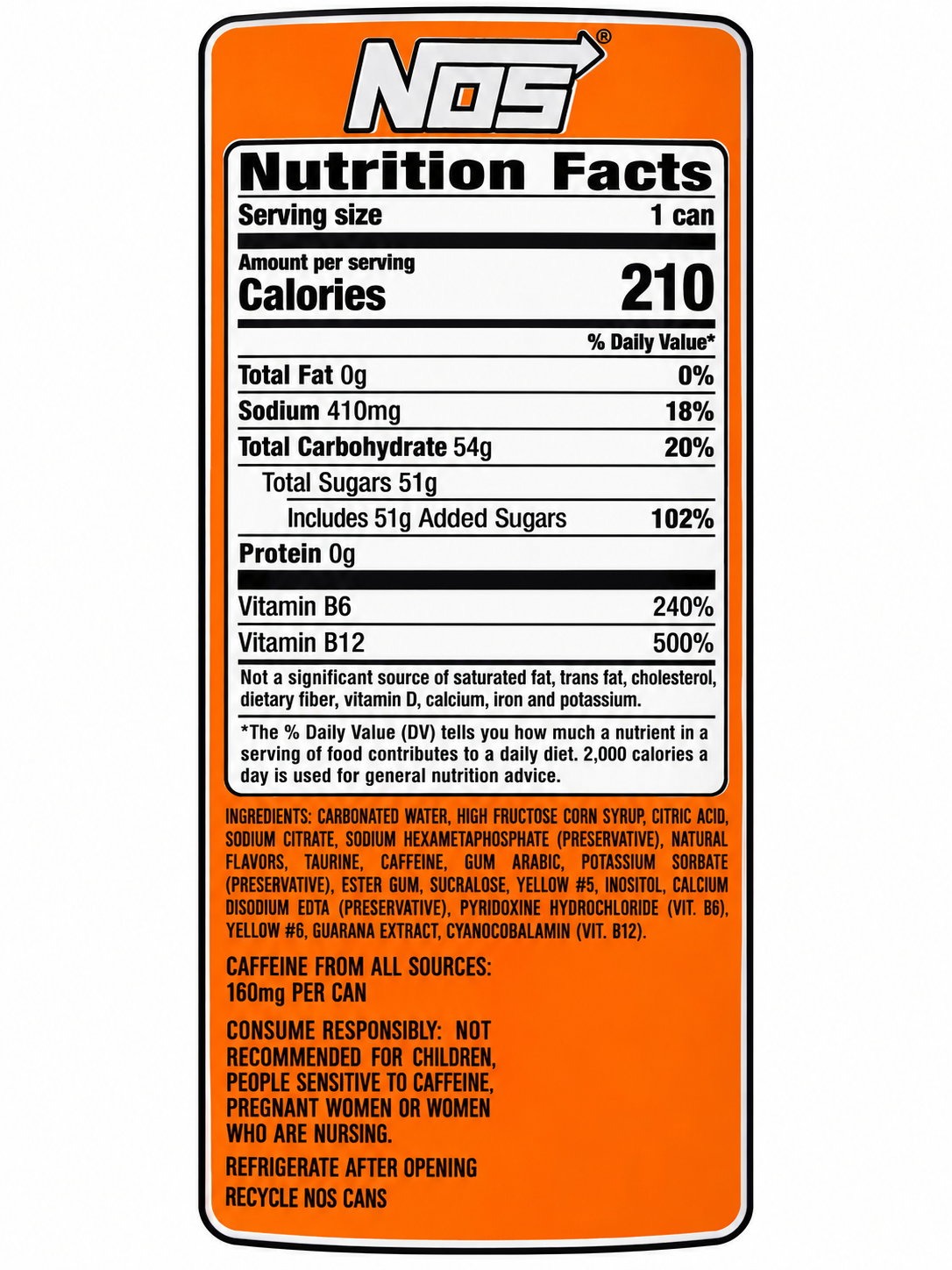 NOS High Performance Energy Drink – 16 oz