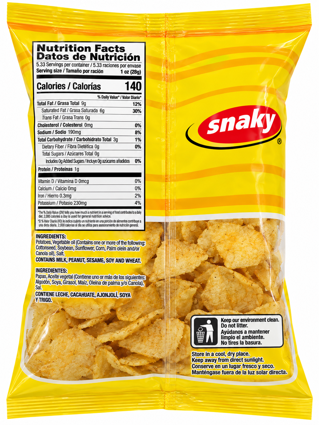 Shaky Papa Casera Salada Potato Chips – 5.64 oz