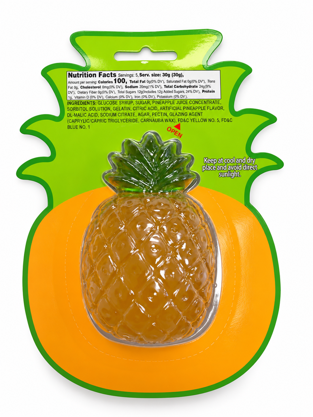 Pineapple Smackeez Mega Jell-eez Peelable Gummy Candy