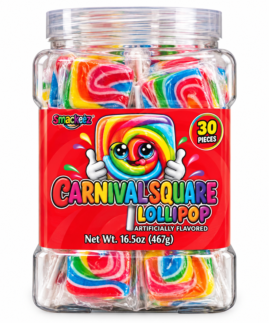 Smackeez Carnival Square Lollipop