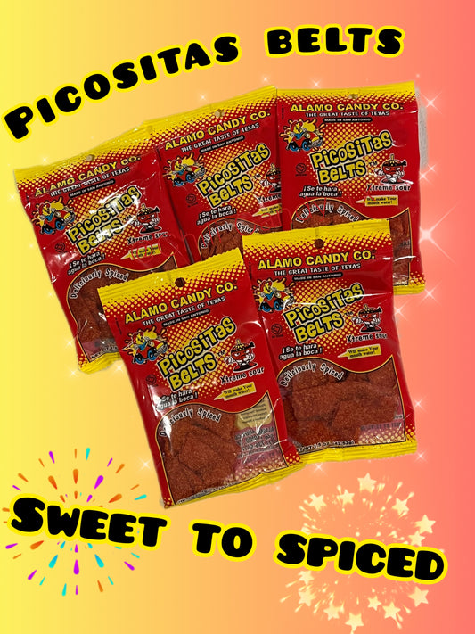 Picositas Chili Strawberry Belts Snack Candy Sweet Spicy