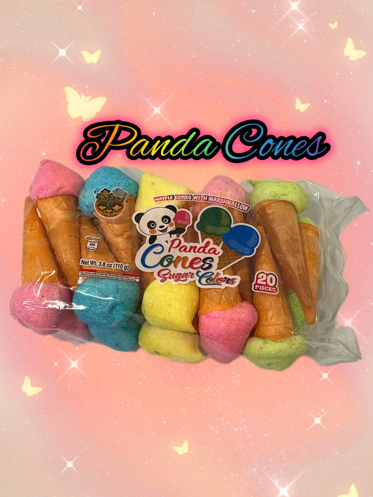 Panda Waffle Cones Sugar Colors with Marshmallow Snack Candy