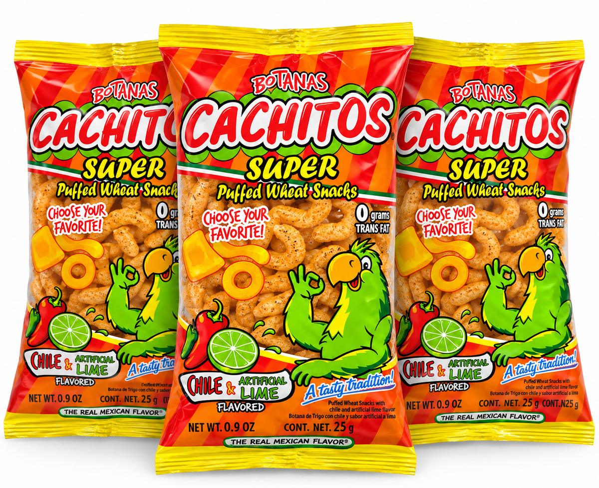 Botanas Cachitos Super Chile & Lime Puffed Wheat Snacks