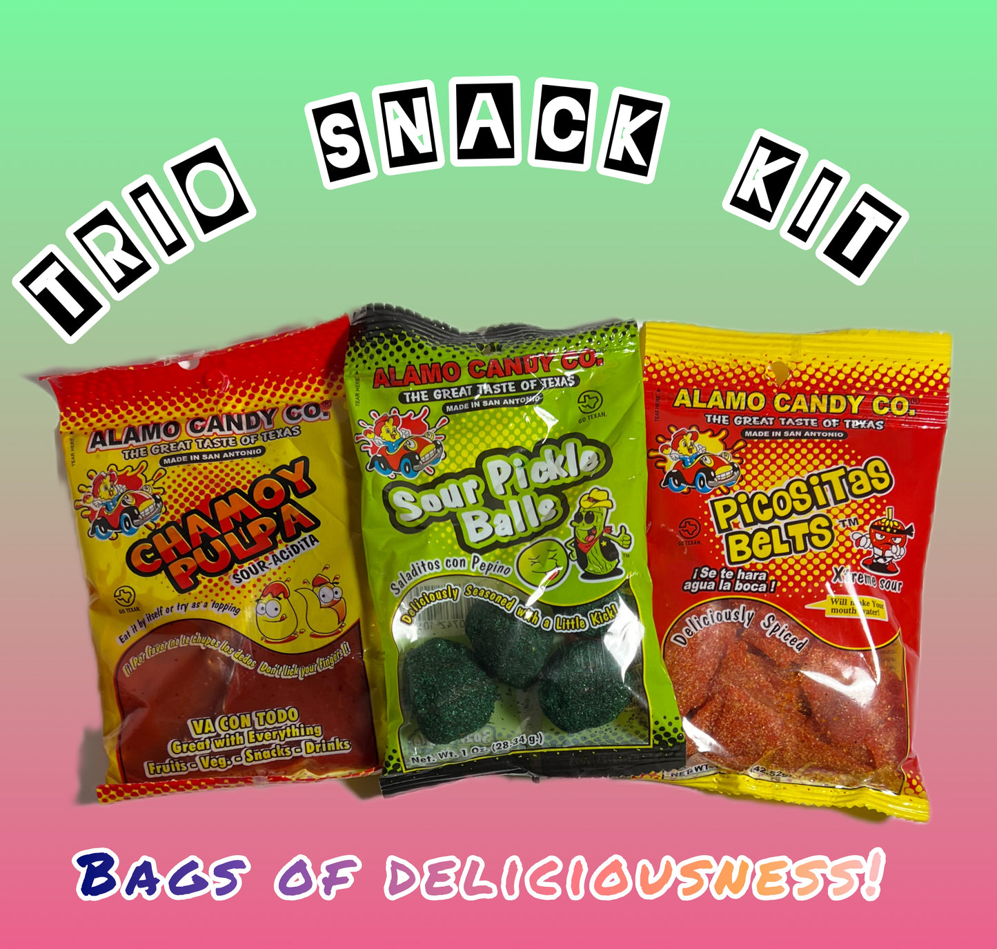 Chili Candy Tx Trio Snack Kit Sweet Tangy Sour Chamoy