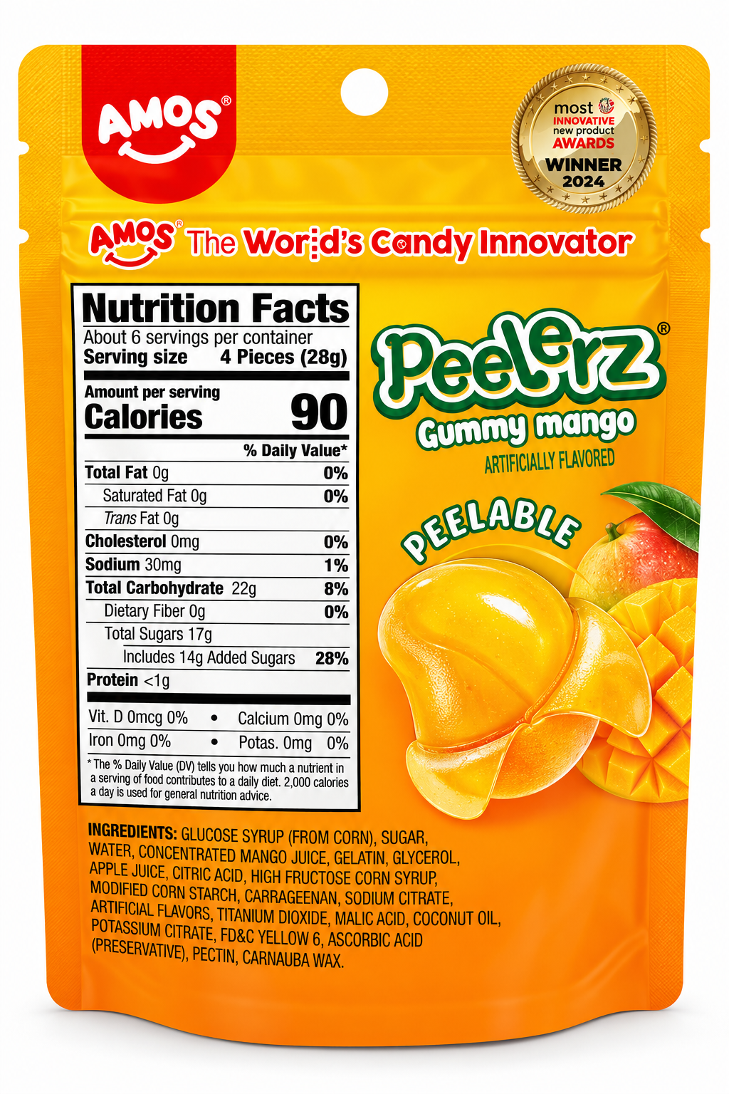 AMOS Peelerz Gummy Mango – 6 oz