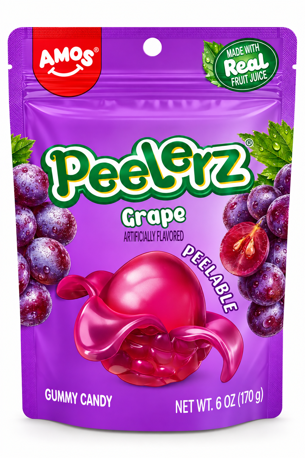 AMOS Peelerz Gummy Grape – 6 oz