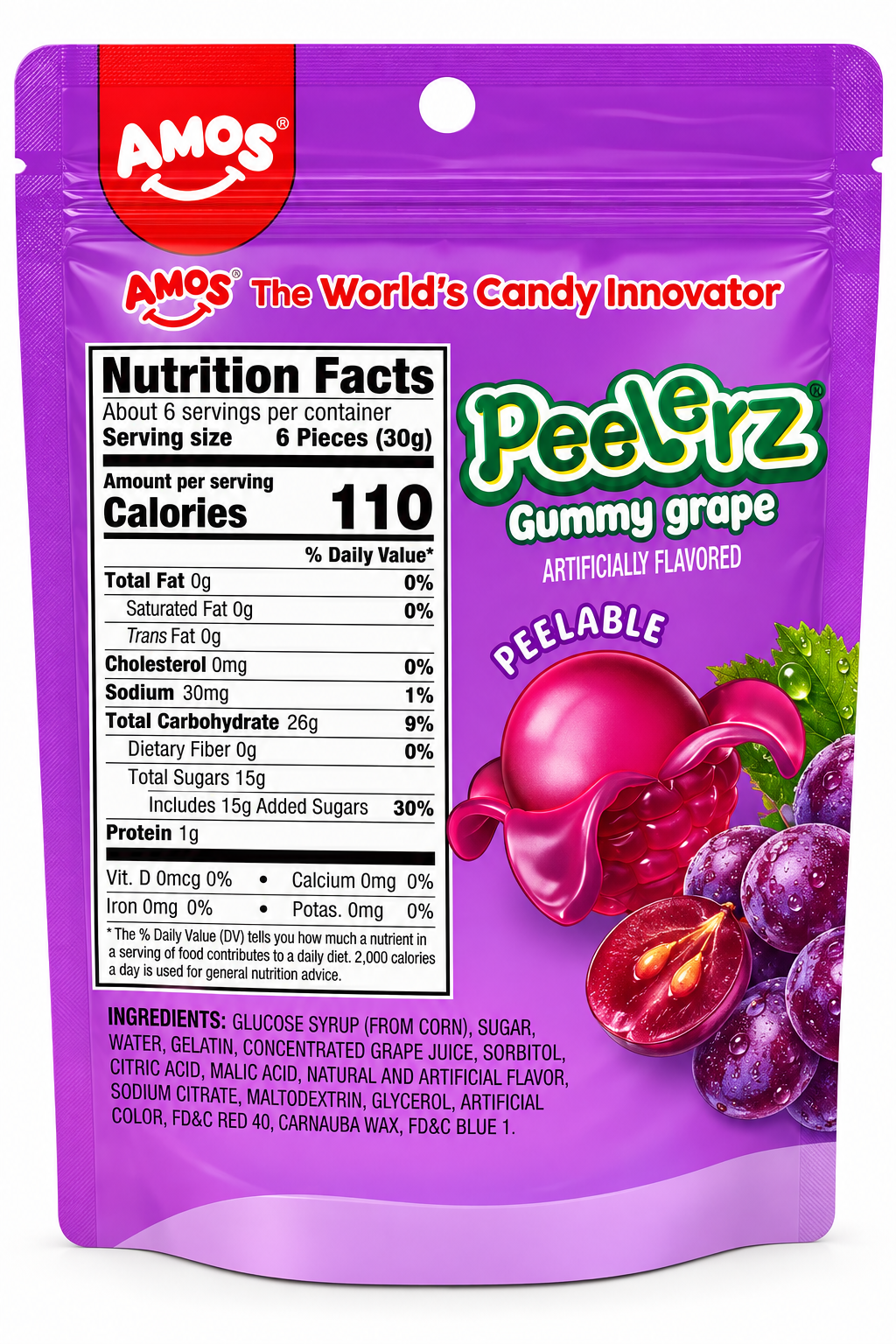 AMOS Peelerz Gummy Grape – 6 oz