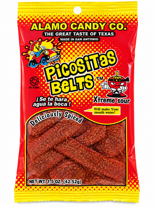 Alamo Candy Picositas Belts Xtreme Sour – 1.3 oz