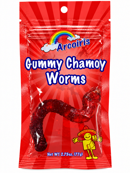 Arcoiris Gummy Chamoy Worms – 2.75 oz