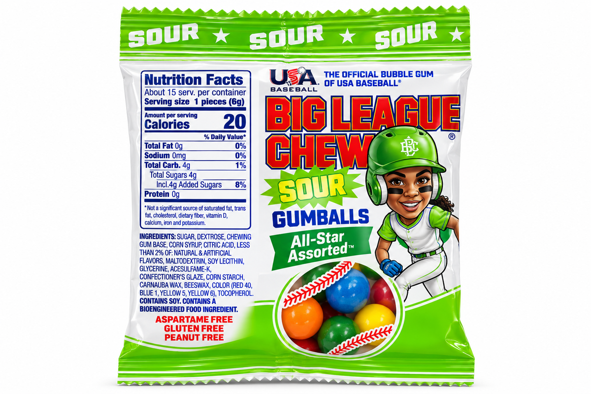 Big League Chew Sour Gumballs – All-Star Assorted 3 oz