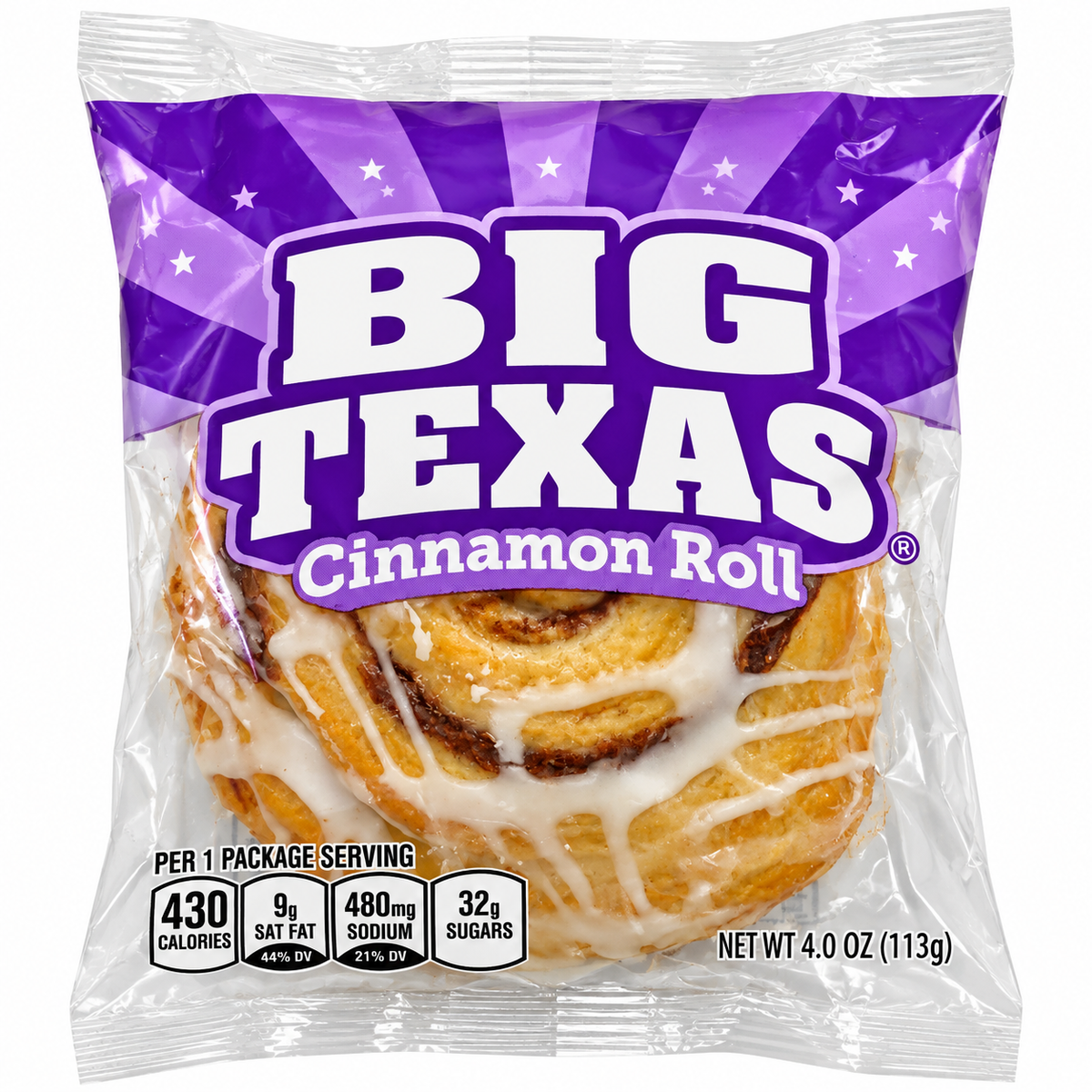 Big Texas Glazed Cinnamon Roll – 4 oz