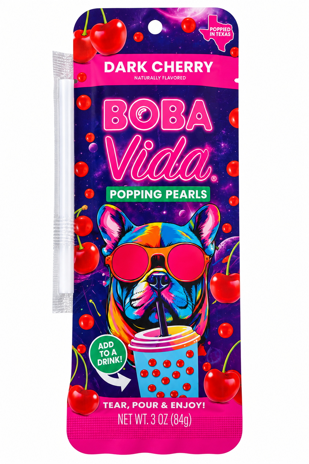 BobaVida Dark Cherry Popping Boba – 3 oz