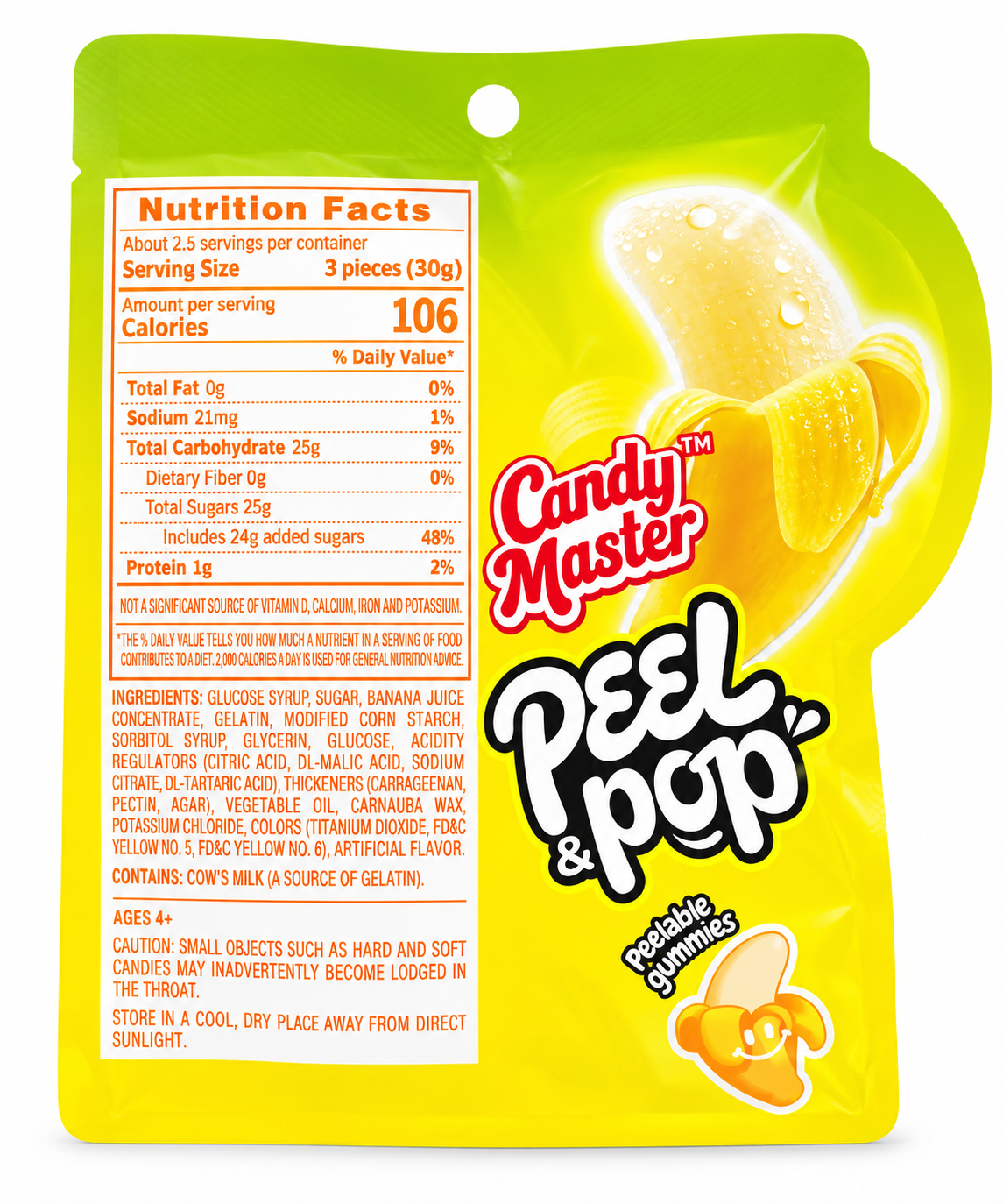 Banana Candy Master Peel & Pop Peelable Gummy Candy
