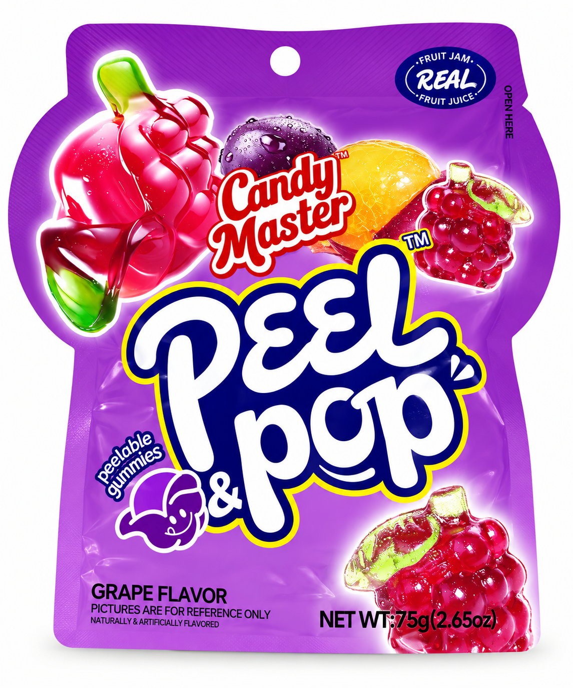 Grape Candy Master Peel & Pop Peelable Gummy Candy