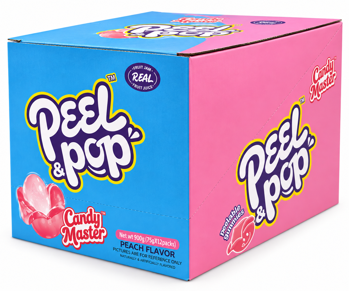 Peach Candy Master Peel & Pop Peelable Gummy Candy