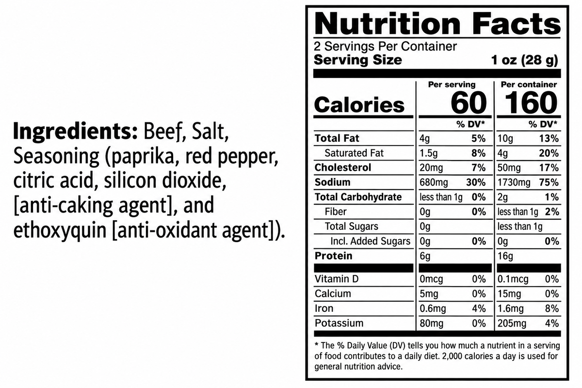 Alanis Foods Carne Seca Beef Jerky – 2 oz