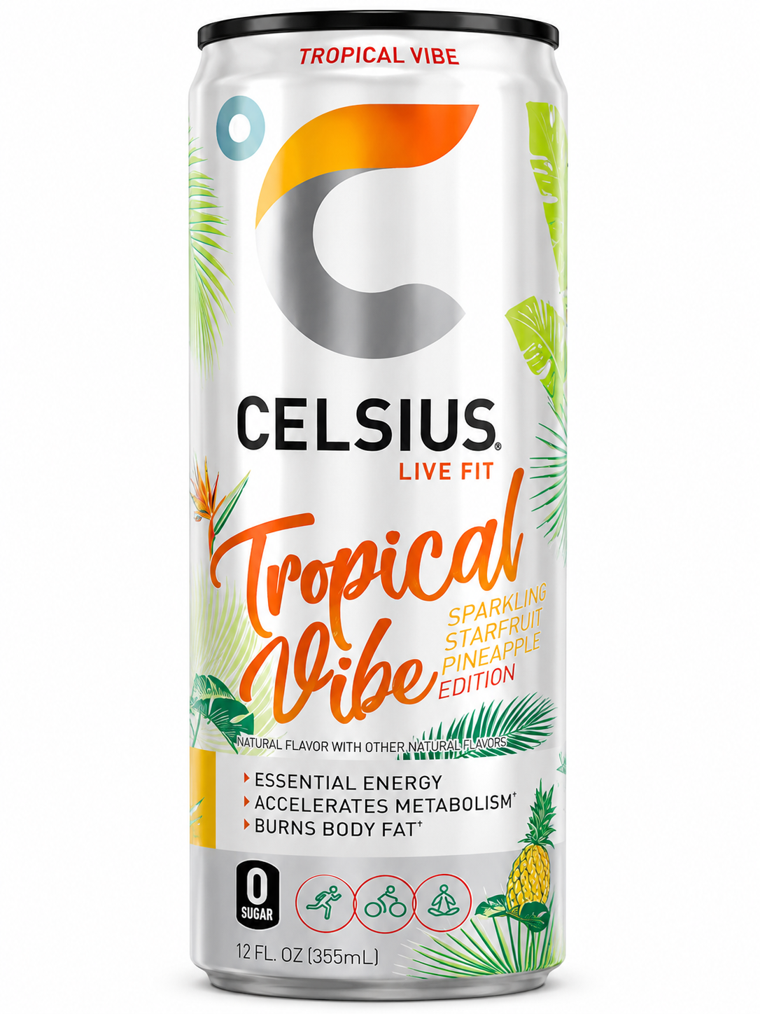 Celsius Tropical Vibe Sparkling Starfruit Pineapple Edition 12oz
