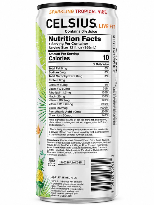 Celsius Tropical Vibe Sparkling Starfruit Pineapple Edition 12oz