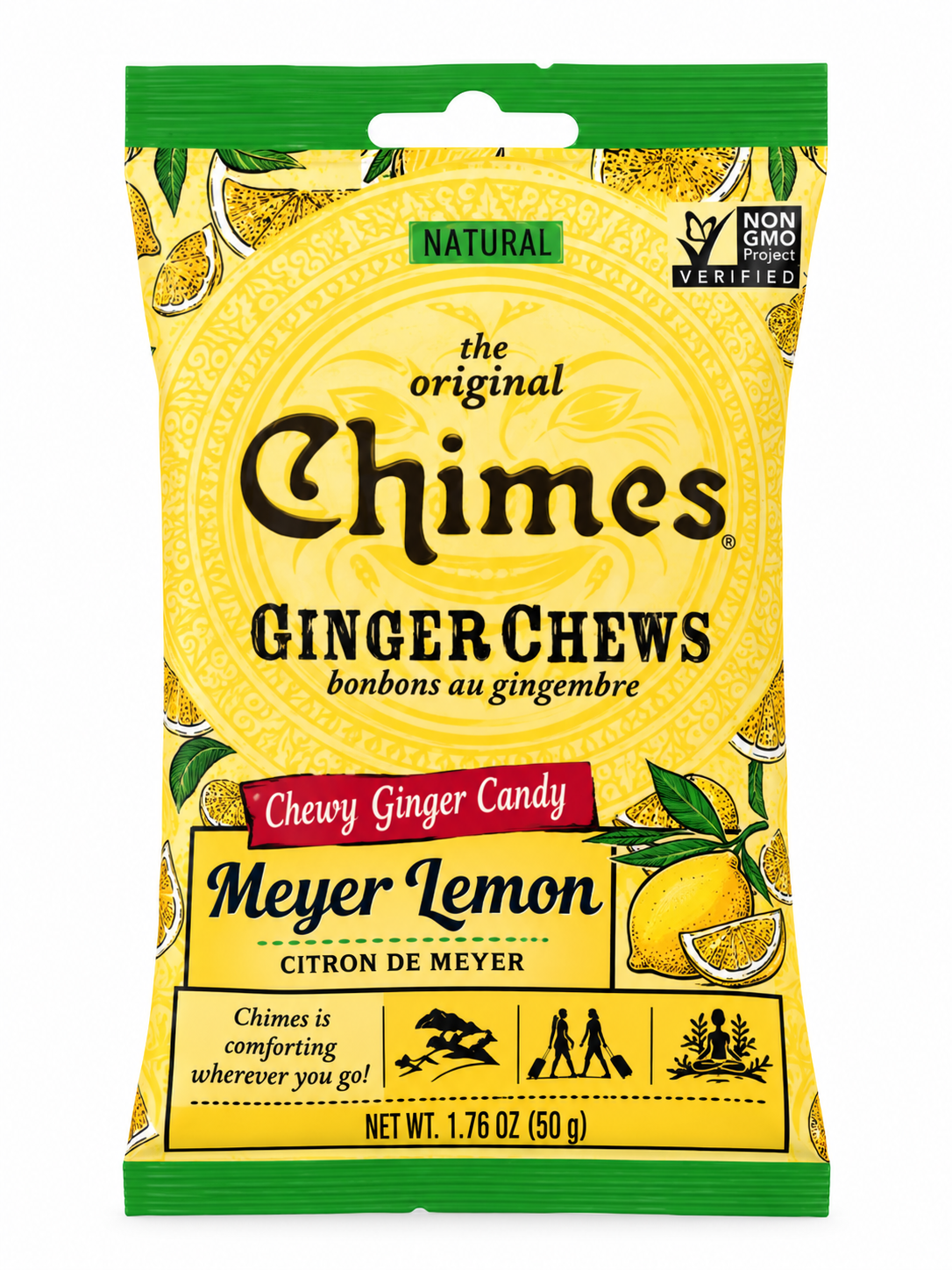 Chimes Meyer Lemon Ginger Chews – 1.5 oz