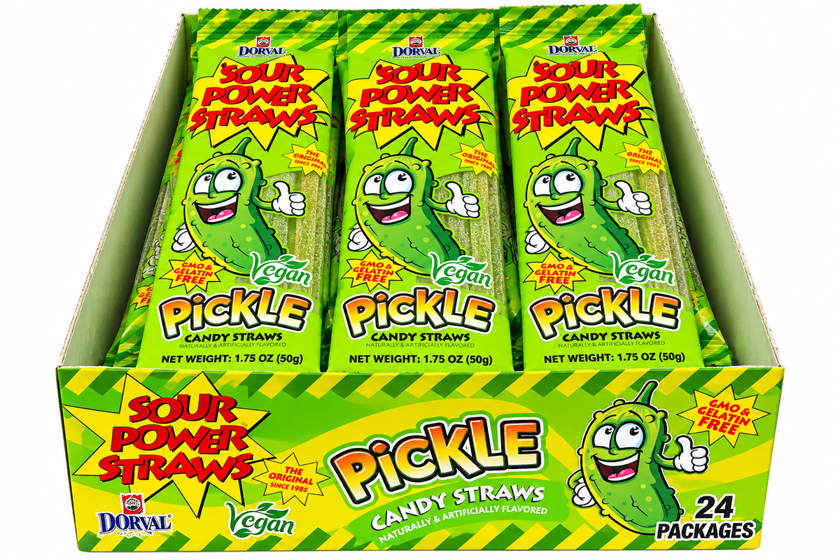 Sour Power Pickle Sour Candy Straws – 1.75 oz