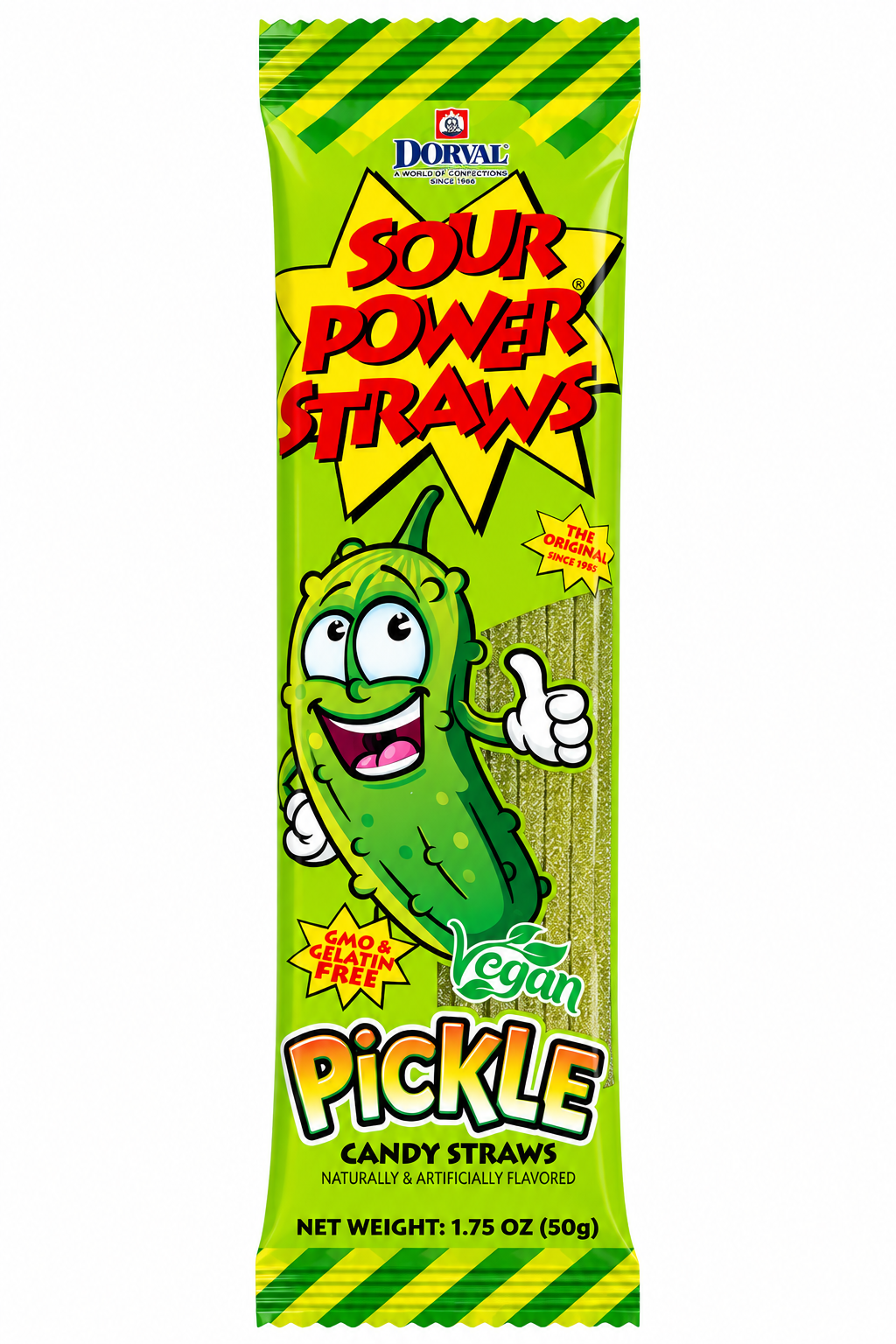 Sour Power Pickle Sour Candy Straws – 1.75 oz