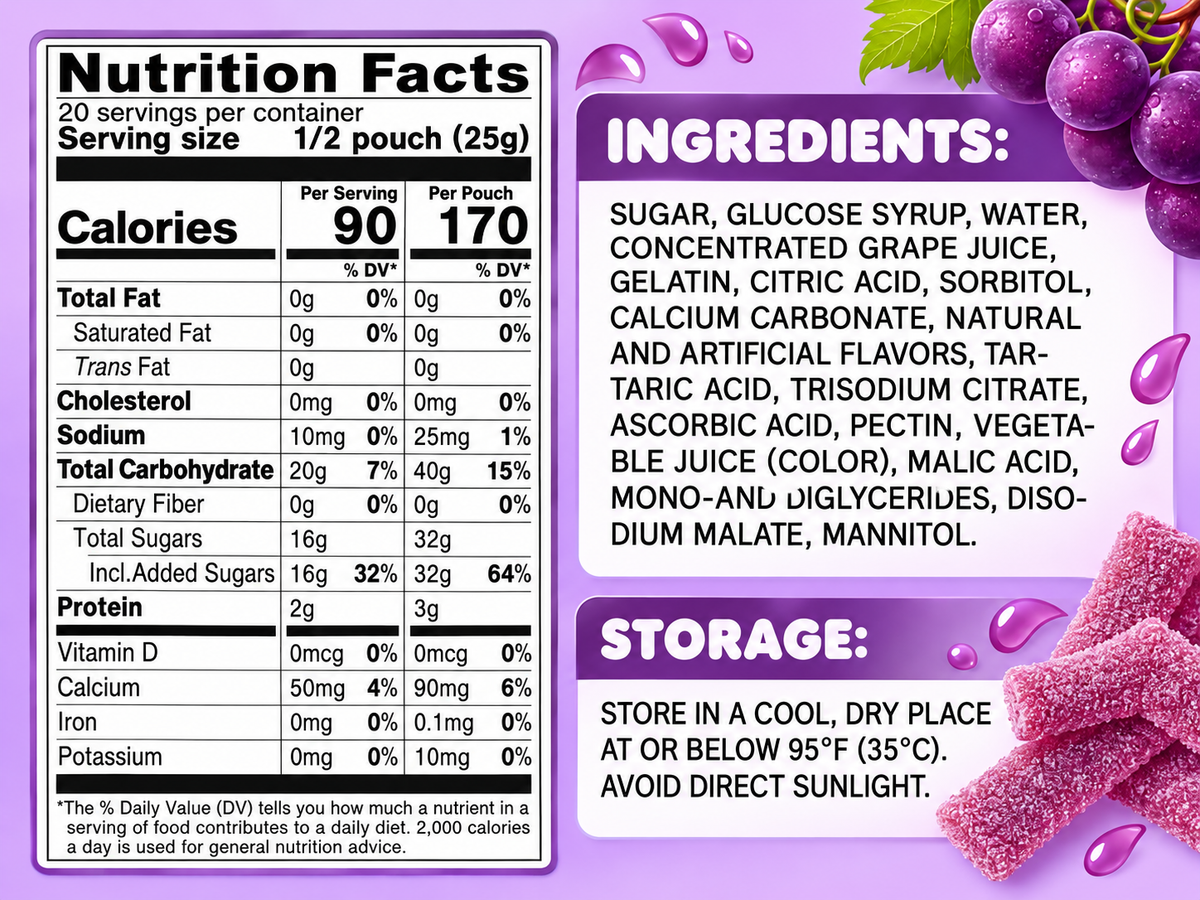 Fettuccine Gummi Candy – 1.76 oz