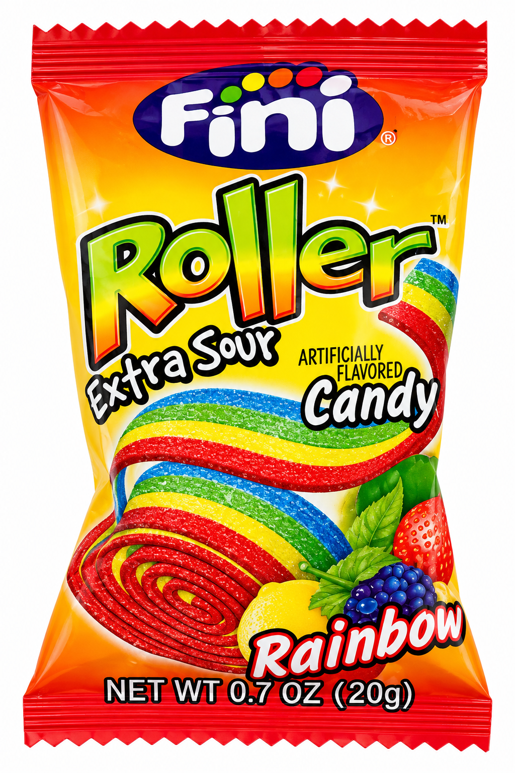 Fini Roller Sour Candy Belt – Rainbow