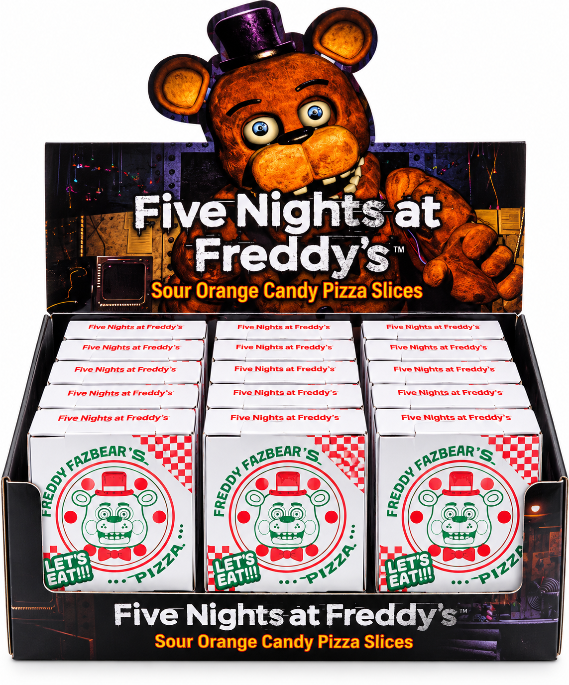Five Nights at Freddy’s Sour Orange Pizza Candy Tin – 1.2 oz