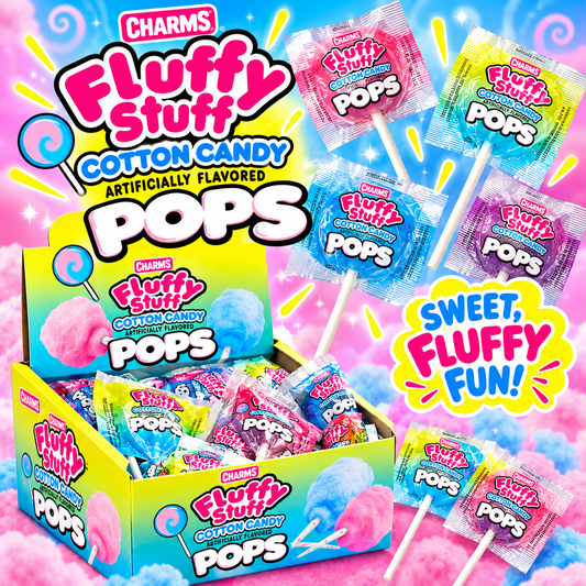 Charms Fluffy Stuff Cotton Candy Pops – 0.63 oz
