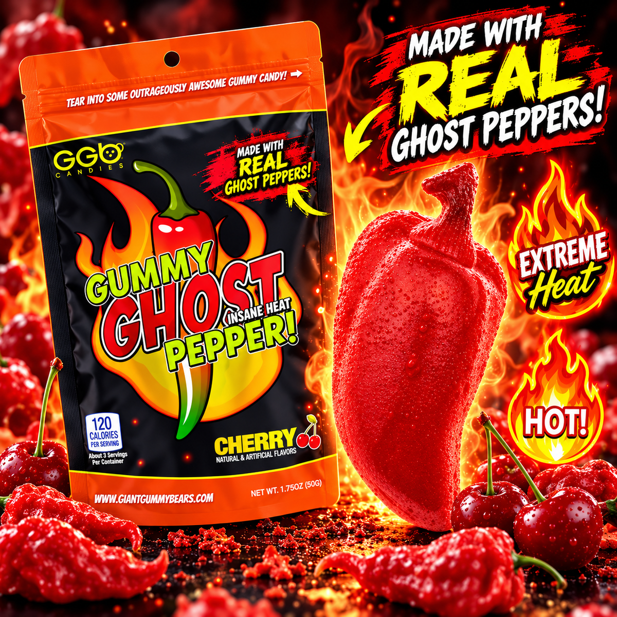 GGB Gummy Ghost Pepper – Cherry 1.75 oz