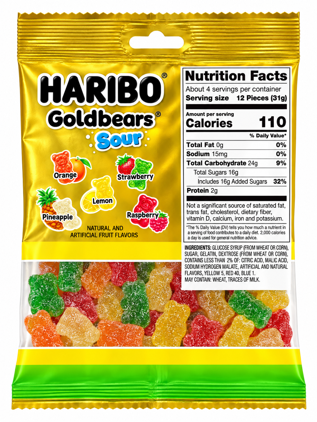 Haribo Goldbears Sour Gummy Candy – 4.5 oz