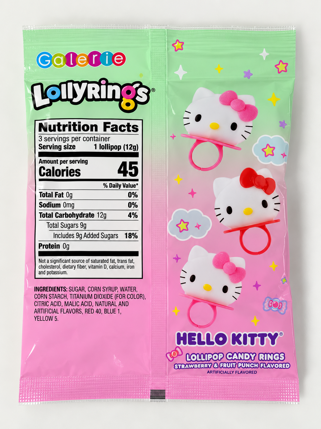 Hello Kitty LollyRings Lollipop Candy Rings 3-Pack – 1.27 oz