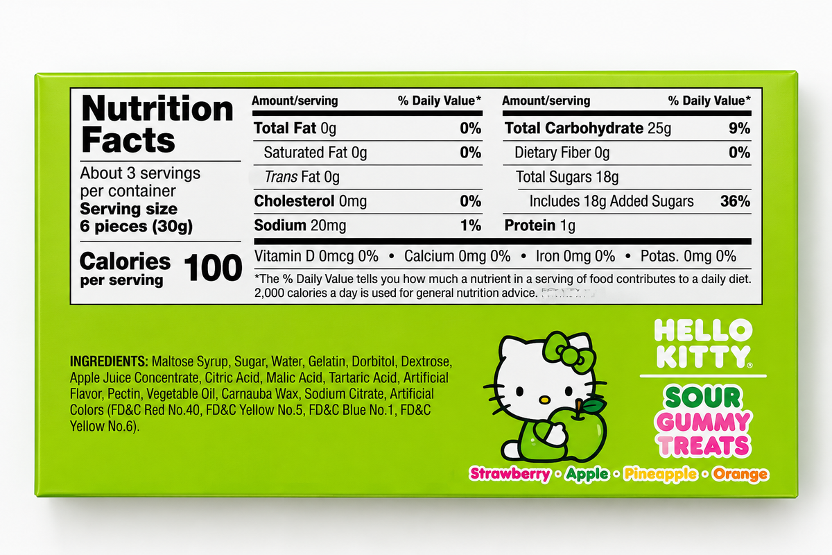 Hello Kitty Sour Gummy Treats Theater Box – 3.1 oz