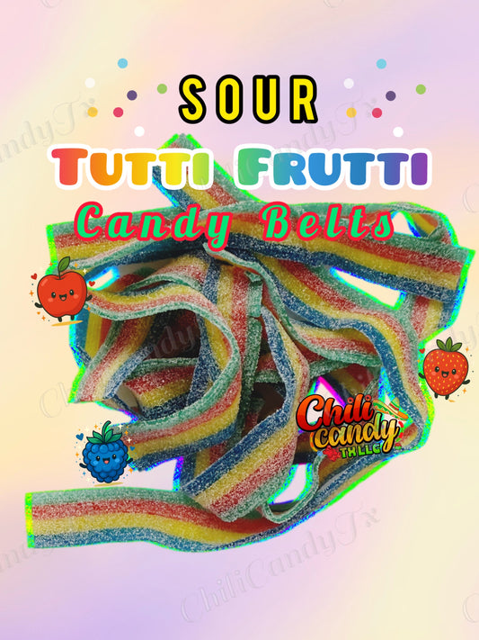 Sour Tutti Frutti Colorful Belts Different Flavors- Snack for a Sweet & Salty Experience Candies Yummy