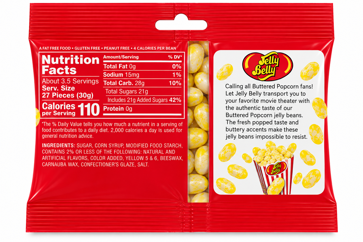 Jelly Belly Buttered Popcorn Jelly Beans – 3.5 oz