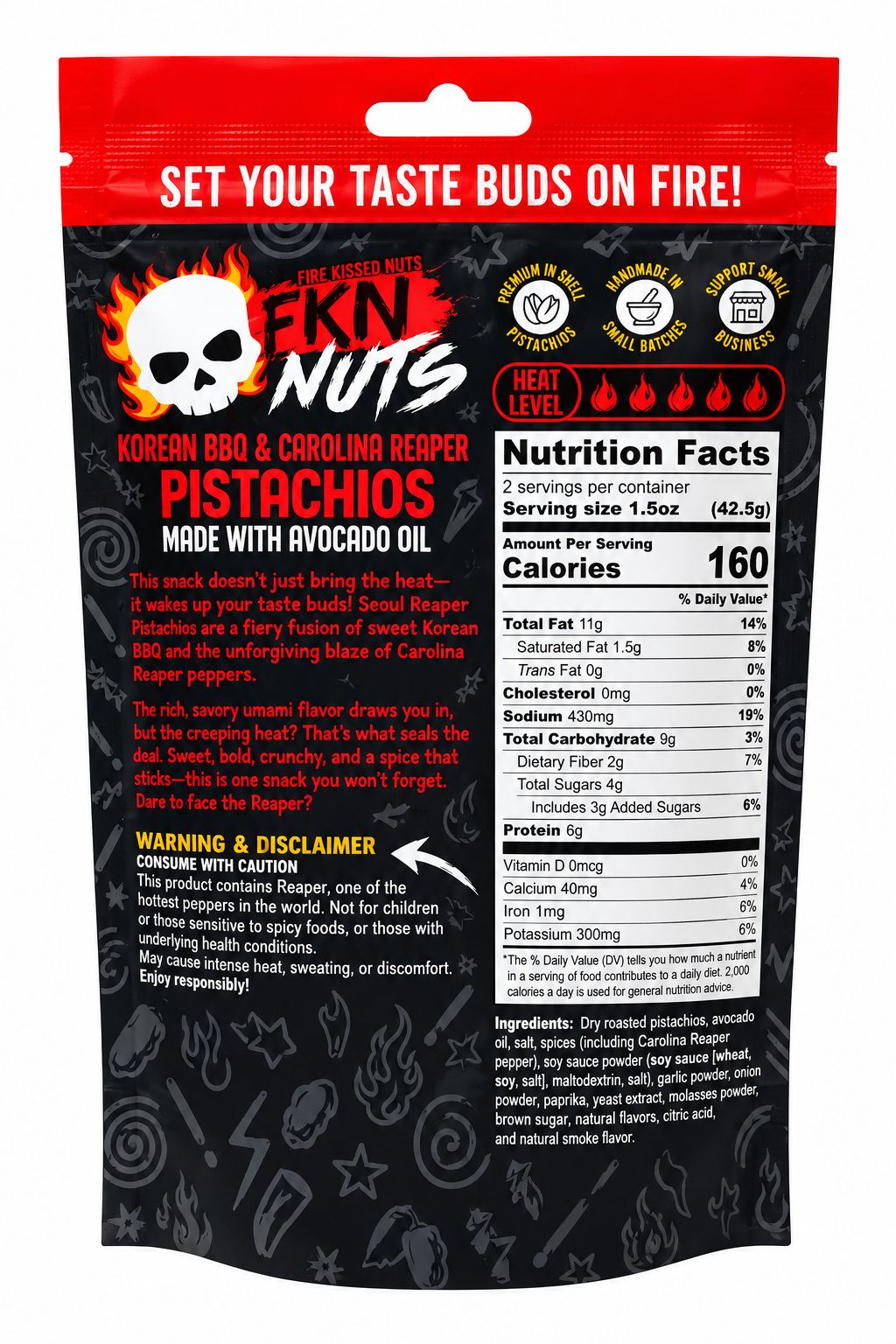 FKN Nuts Korean BBQ & Carolina Reaper Pistachios