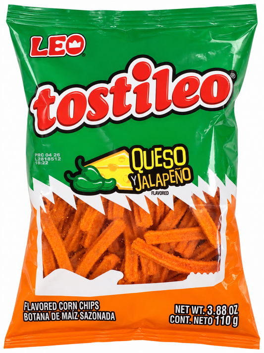 Leo Tostileo Queso y Jalapeño Flavored Corn Chips – 3.88 oz