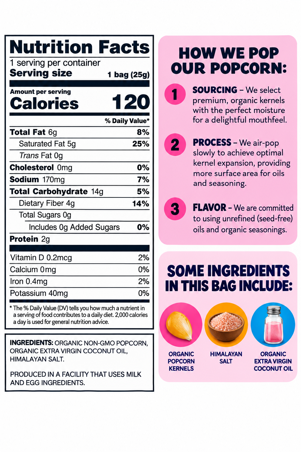 LesserEvil Organic Popcorn Himalayan Pink Salt – 0.88 oz
