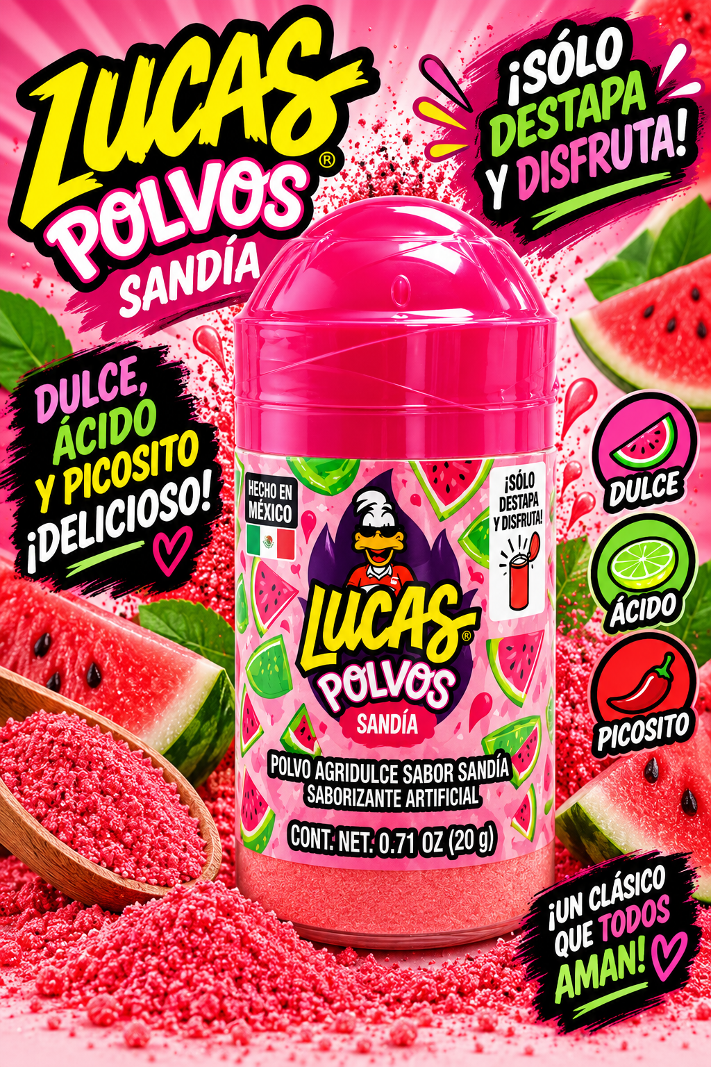 Lucas Polvos Watermelon Candy Powder- 0.71oz