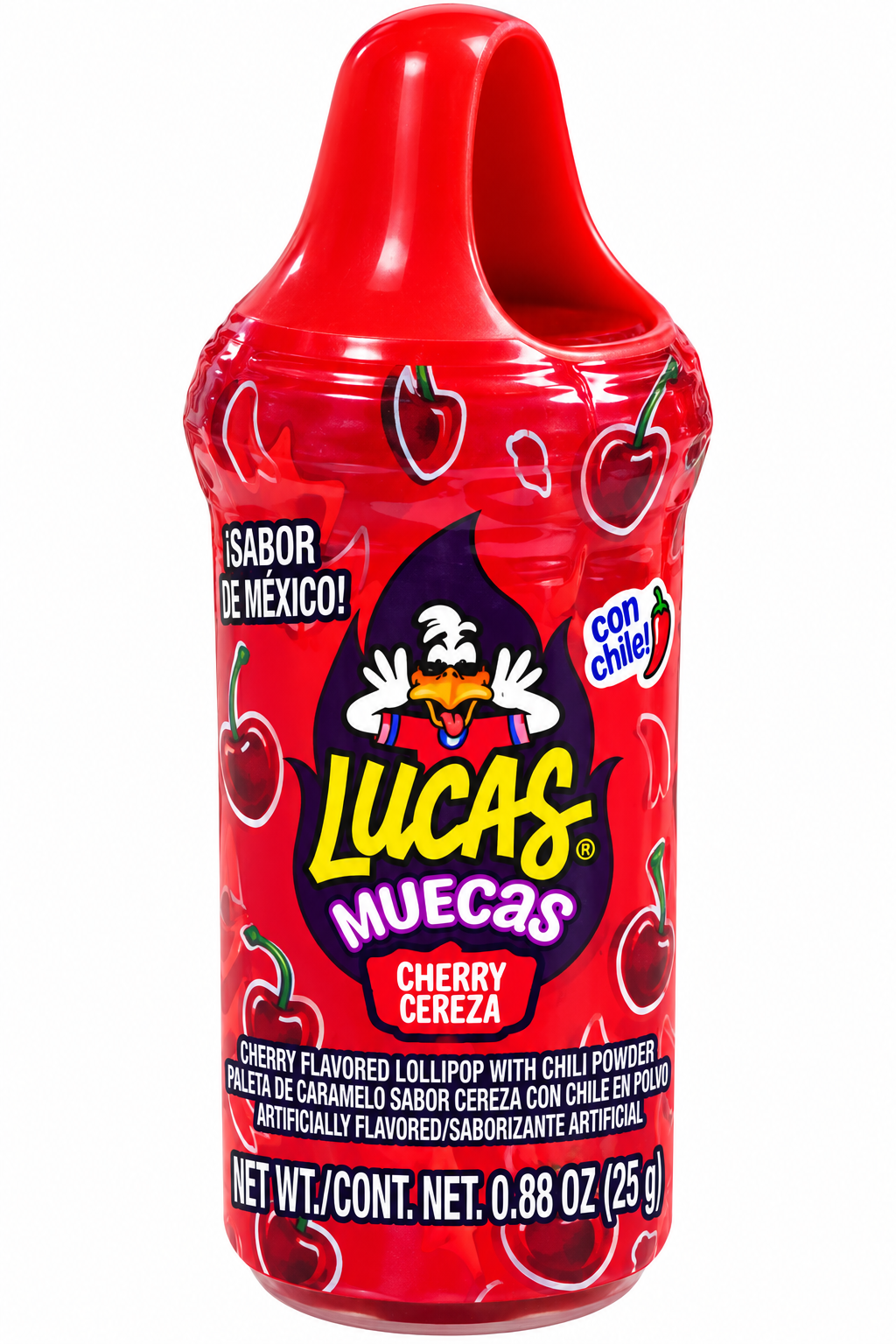 Lucas Muecas Cherry Lollipop with Chili Powder - 0.88oz