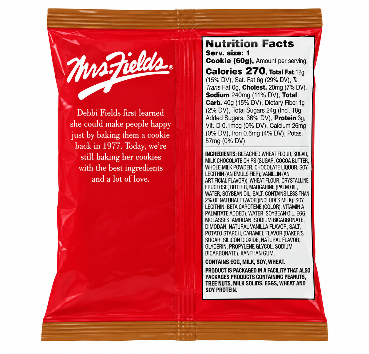 Mrs. Fields Milk Chocolate Chip Cookies – 2.1 oz
