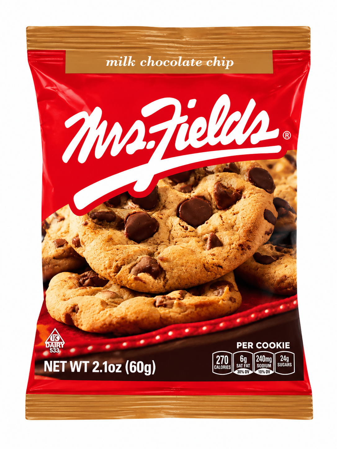 Mrs. Fields Milk Chocolate Chip Cookies – 2.1 oz