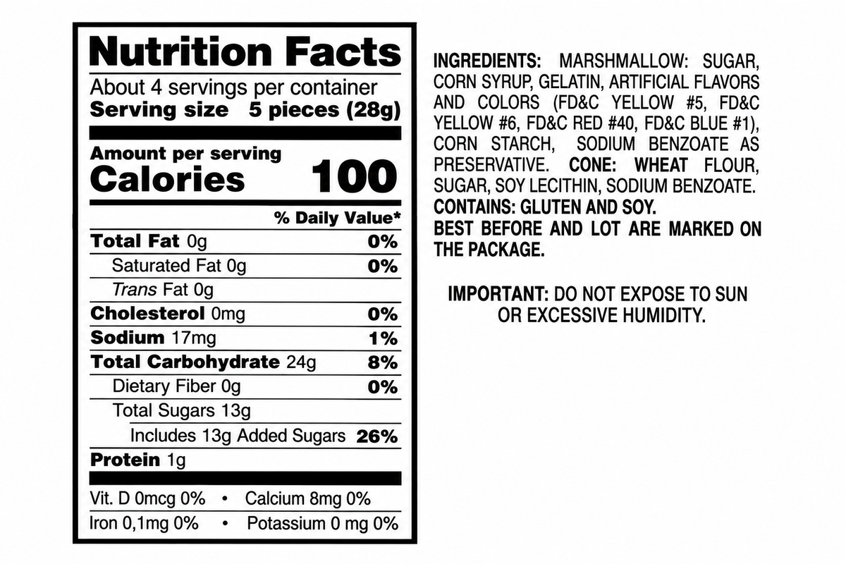 Safari Panda Cones Sugar Colors Marshmallow Candy