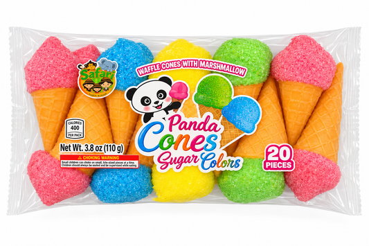 Safari Panda Cones Sugar Colors Marshmallow Candy