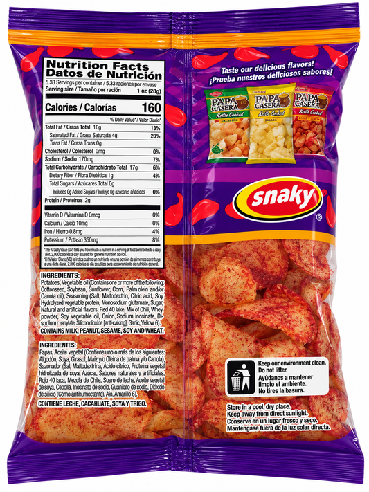 Papa Casera Kettle Cooked Chile y Limón Potato Chips – 5.64 oz