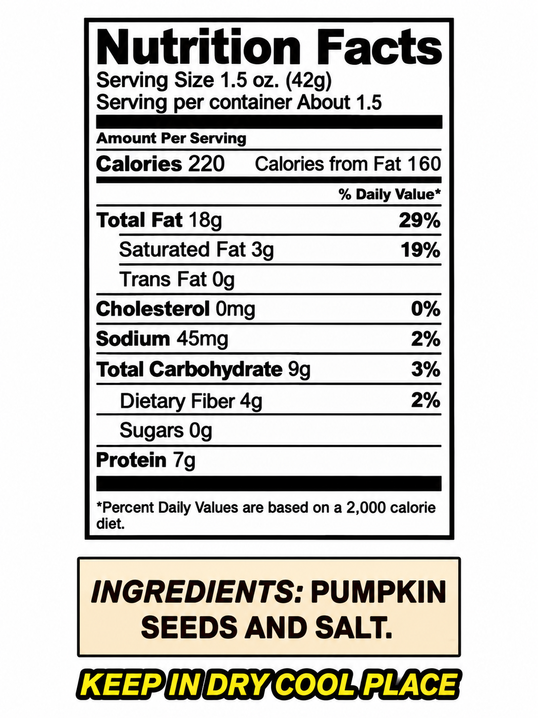Pargas Semilla de Calabaza – Salted Pumpkin Seeds 1.5 oz